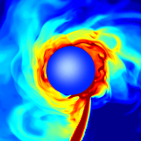 density of inter-stellar gas in binary system